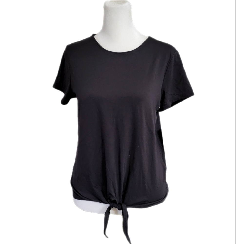 NWT Ideology tied bottom t-shirt, short-sleeved blouse, Sz XS, relaxed fit